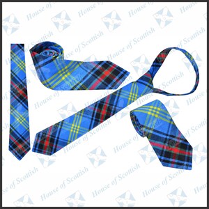 Men's Scottish Bell Tartan Neck Tie / Acrylic Wool Tartan Tie By HOS.Code 5043 BTTJ Bell Tartan.