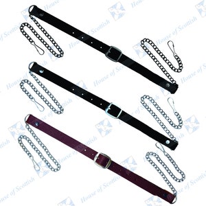 Brandneuer schottischer Lederrock für Männer Kilt SPORRAN KETTE GÜRTEL mit Clips Set Größe 28 "bis 50" von House of Scottish