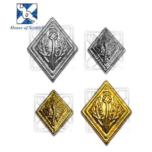 Scottish Thistle Diamond Shaped Buttons | Celtic Kilt Jacket Buttons | Highland Dress & Scottish Outfit Accessories