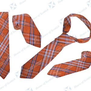 Men&#39;s Scottish Tennessee Volunteer Tartan Neck Tie / Acrylic Wool Tartan Tie By House of Scottish
