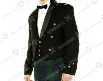 Traditional Handmade Brian Boru kilt Jacket with 3 Button Waistcoat | Wool Argyle Jacket | Men's Wedding Kilt Jacket By House Of Scottish