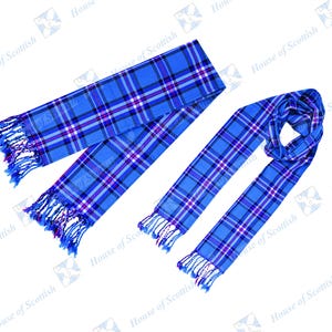 Schottische RANGERS TARTAN Schal/Schärpe kariert 90 in lang mit Fransen | Traditionelle schottische Eleganz von HoS