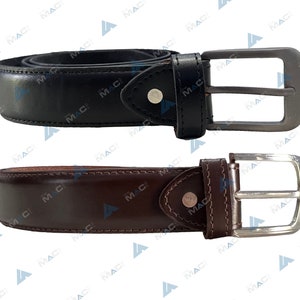 Men’s 100% GENUINE LEATHER BELTS Full Grain | 1.5” (38 mm) Width Full Grain Real Leather Belt with High-Quality Metal Buckle Black and Brown