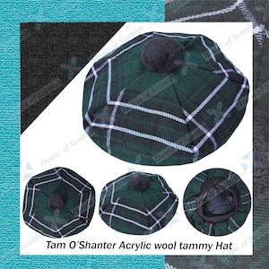 Sombrero / boina Balmoral / gorra Tammie escocesa / sombrero Tammy de tartán de caza MacLean