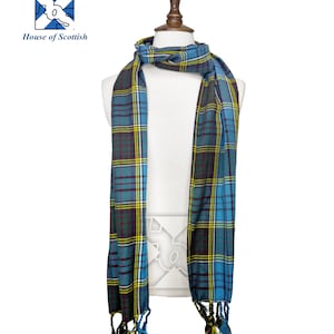 Unisex Scottish ANDERSON TARTAN Scarf/Sash Plaid 90 in long with Fringe, Anderson Tartan Scarf by HoS
