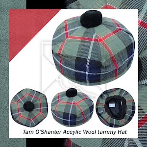 Jones Family Tartan Tam O&#39; Shanter Hat Tartan Tammy Bonnet Beret Balmoral Scottish Tammie Hat