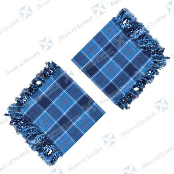 Kilt écossais Fly Plaid US Navy Tartan en laine acrylique taille 48 » x 48 » avec franges par House of Scottish