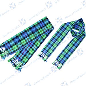 Unisex BAILLIE ANCIENT TARTAN Schal/Schärpe kariert 90cm lang mit Fransen | Traditionelle schottische Eleganz von HoS