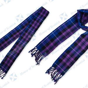 Unisex Scottish  PRIDE OF SCOTLAND Tartan Scarf/Sash Plaid 90/64/60 inches long with Fringe by House of Scottish