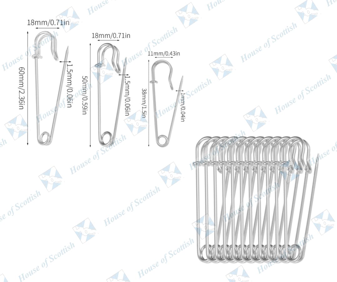 Strong Gunmetal Safety Kilt Pin Skirt Shawl Scarf Pin Brooch Pin