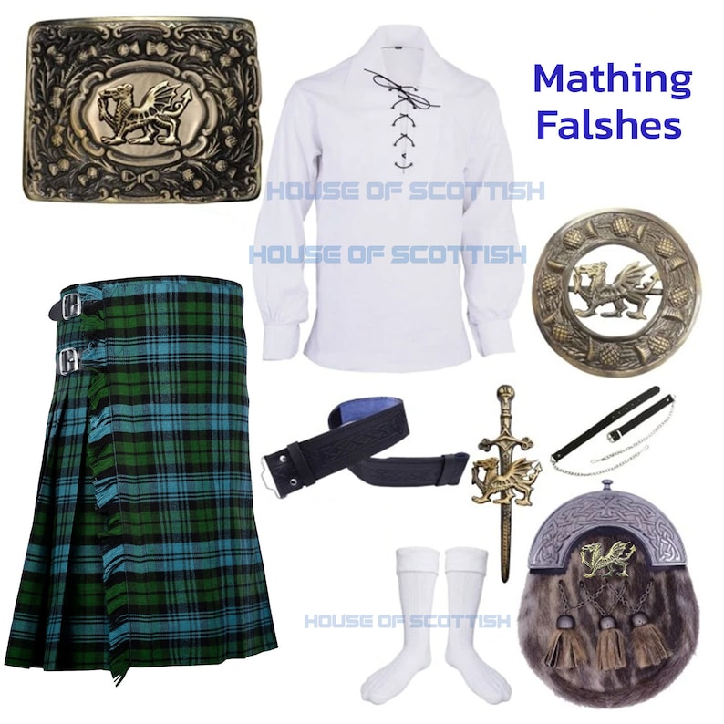 Handmade Men/'s Traditional Scottish Highland 10 16-oz Heavy Acrylic Wool Pieces Campbell Ancient Tartan