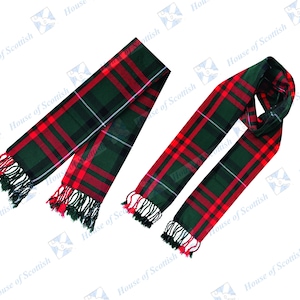 HERITAGE Of WALES TARTAN Schal/Schärpe kariert 90 in lang mit Fransen | Traditionelle schottische Eleganz von HoS