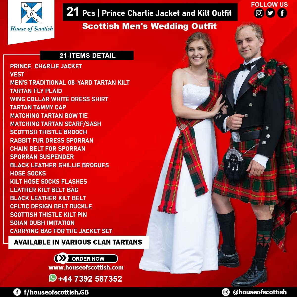 21 Pcs Scottish Prince CHARLIE Jacket Vest and KILT OUTFIT - Etsy
