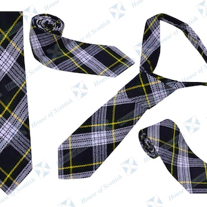 Cravatta da uomo in tartan scozzese Gordon Dress / Cravatta in acrilico e lana tartan di HOS.Code 5003 DGTJ Dress Gordon Tartan.