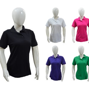 WOMEN'S POLO SHIRT | T-Shirt | 100% Cotton Short Sleeve Regular Fit Casual Pique Polo Shirt  for Women By House of Scottish