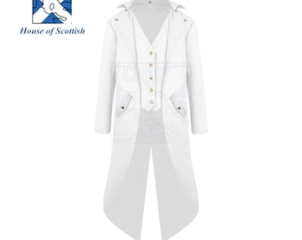 Chaqueta de frac gótica estilo steampunk victoriano retro hecha a medida para hombre, abrigo largo, disfraz medieval de Halloween, chaquetas de frac vintage de HoS