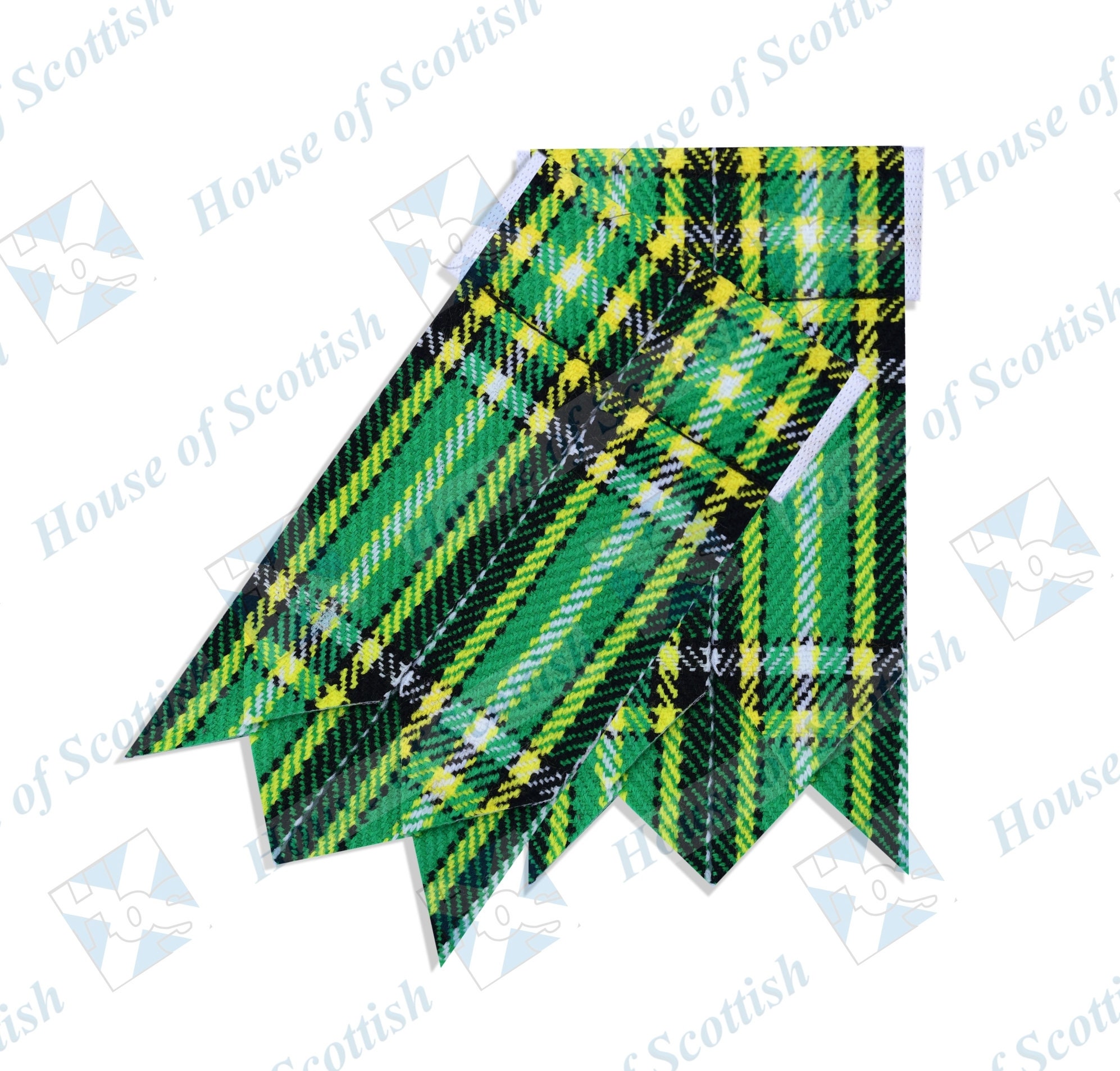 Scottish Kilt Hose Socks Flashes Made of Irish Green Tartan / Acrylic Wool Tartan Flashers by House of Scottish