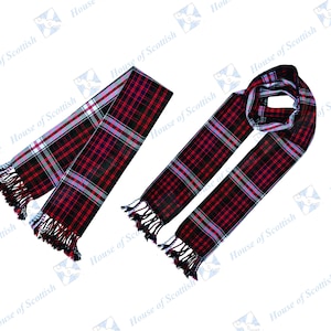 Scottish MACDONALD DRESS TARTAN Unisex Schal/Schärpe kariert 90 in lang mit Fransen | Traditionelle schottische Eleganz von HoS