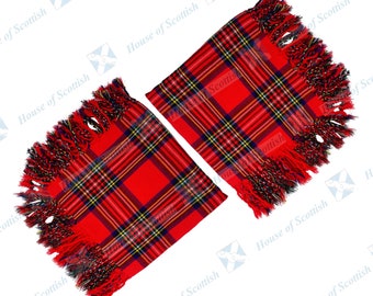 Scottish Kilt Fly Plaid Stewart Royal Tartan Made of Acrylic wool size 48” x 48” with Fringes