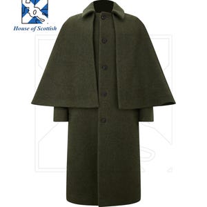Vintage Inspirierter Ulster Mantel mit Umhang - Viktorianischer Mantel des 19ten Jahrhunderts | Sherlock Holmes Woll Mantel | Viktorianischer Reitumhang