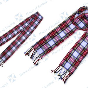 Unisex Schottischer STEWART DRESS TARTAN Schal/Schärpe Plaid 90 in lang mit Fransen | Kleid Stewart Tartan Schal