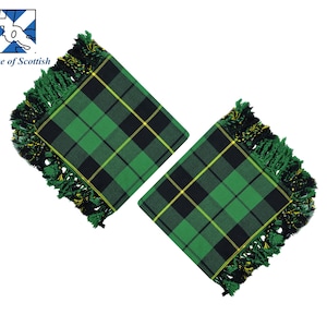 Scottish Kilt Fly Plaid Wallace Hunting Tartan Made of Acrylic wool size 48” x 48” with Fringes