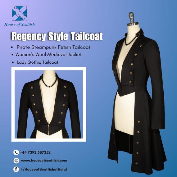 Ladies Custom Made REGENCY TAILCOAT | Victorian Vintage Tailcoat