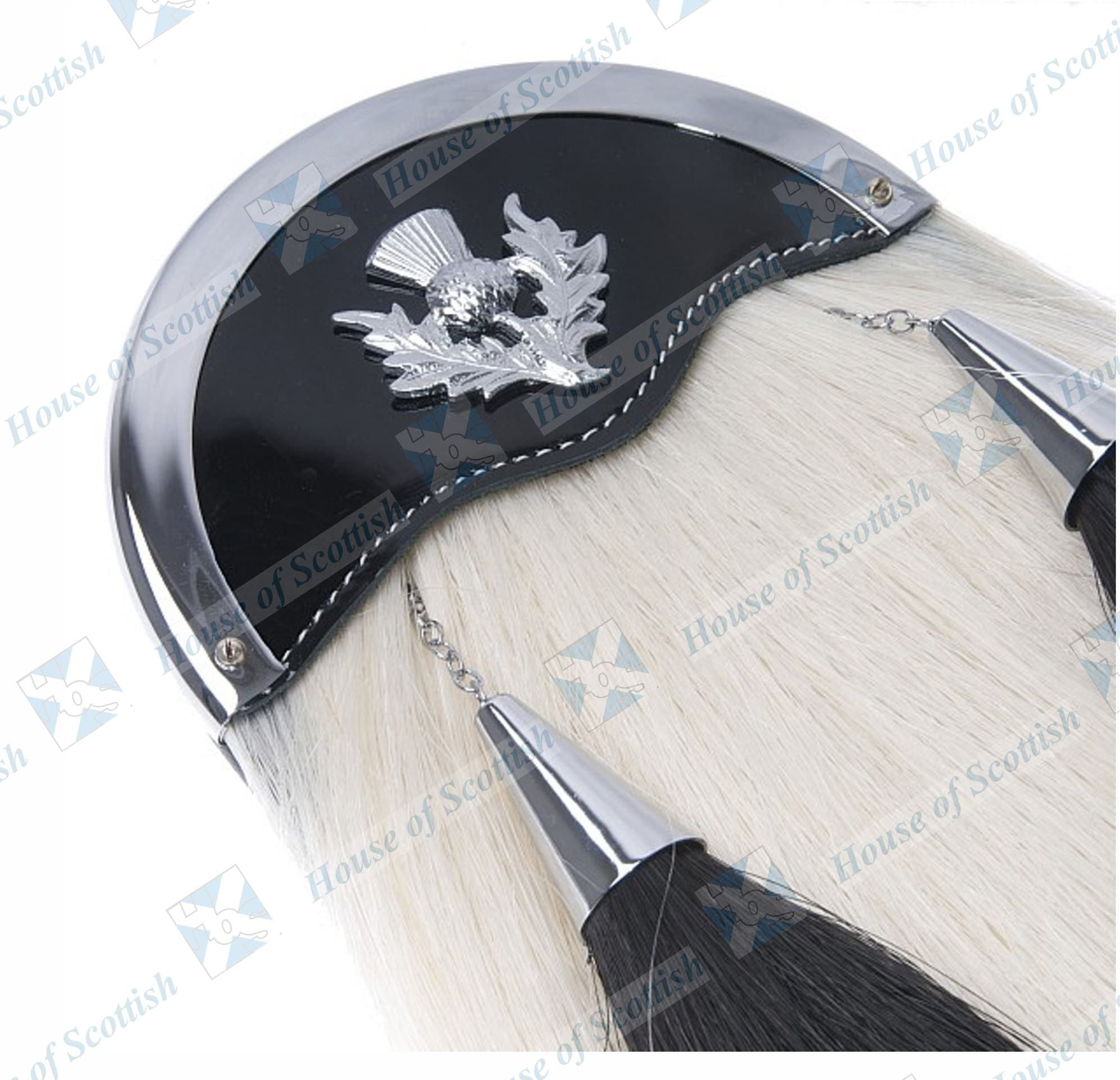 Black High Quality Sporran In USA with Enamel Buffalo Cantle - Ever Black High Quality Sporran In USA with Enamel Buffalo Cantle - Ever