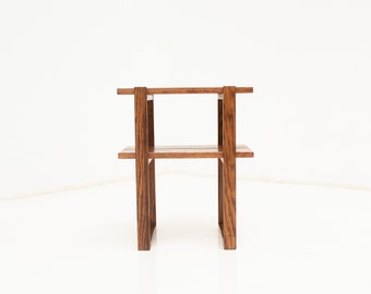 Oak Wood Modern, minimalist side table or nightstand, Japandi style part of the Tokyo Collection.