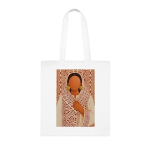 Palestinian Tradition Cotton Tote Bag - Free Palestine Activist Bag, Support Bag, Red and White Print, Palestinian culture representation