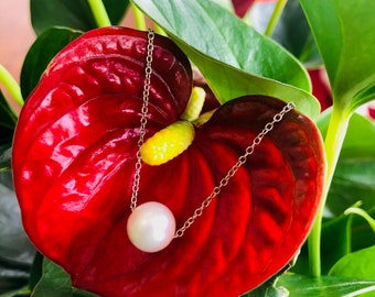 Floating White Pearl Necklace