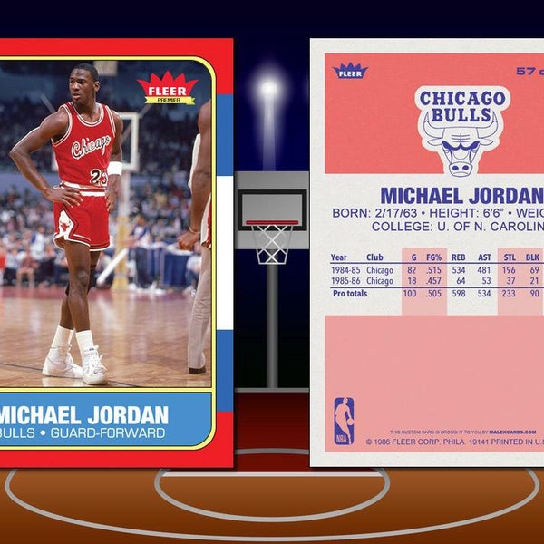 1986 Fleer Style MICHAEL JORDAN Custom NBA Basketball Card