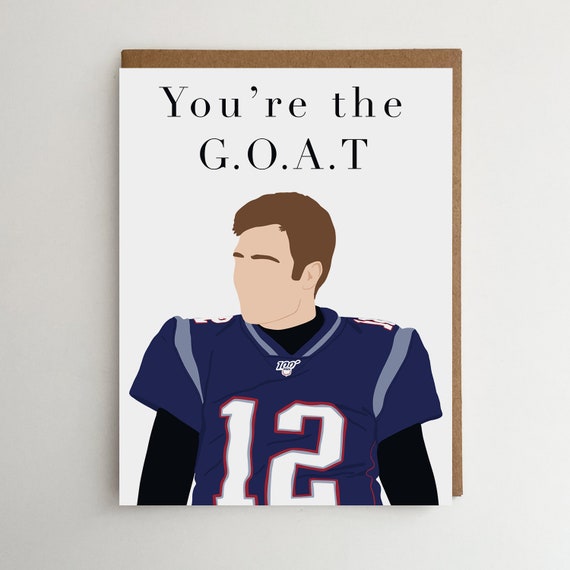 Tom Brady GOAT Greeting Card: Football Fan Gift
