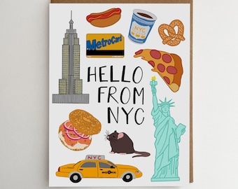 Olá de NYC Cartão Comemorativo | Nova Iorque Cartão Comemorativo | Cartão comemorativo de Nova York