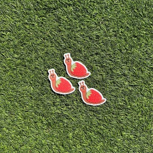 Strawberry Snail Sticker | Water bottle Sticker | Laptop Sticker