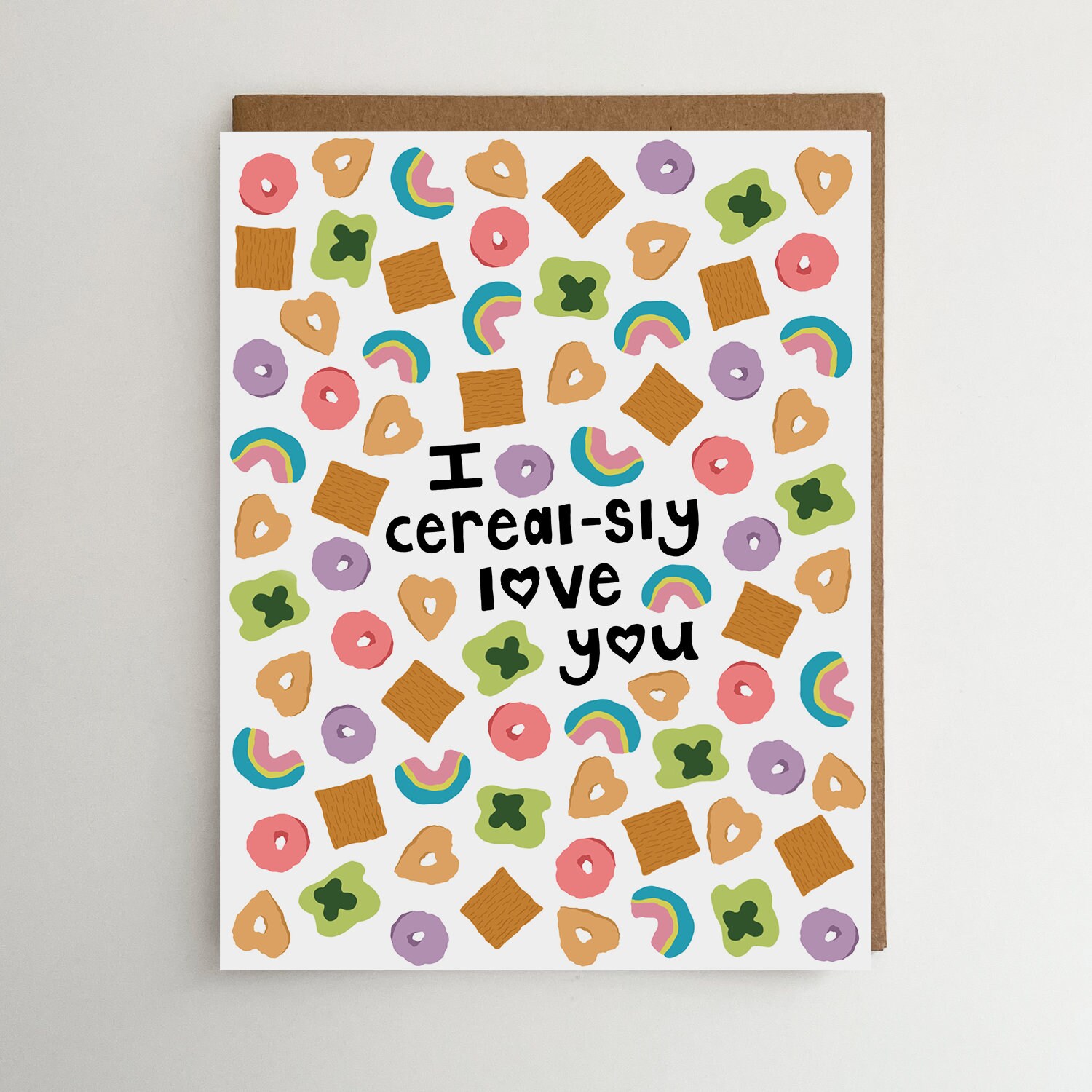 AmandaCreation Valentinstagskarte 'I Cereal-ously Love You' – 10x15 Cm, Mit Umschlag, USA-Design