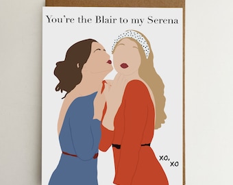 Gossip Girl Best Friends Greeting Card | Blair and Serena