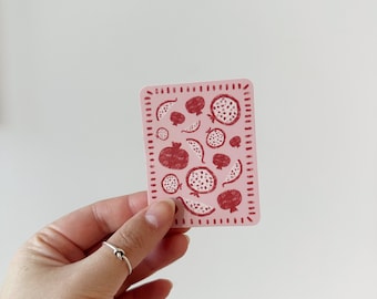 Pomegranate Sticker: Matte Vinyl, Weatherproof Laptop Decal
