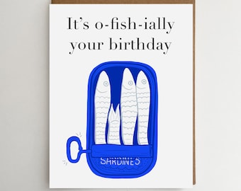 Sardines Birthday Card: Funny Fish Pun Greeting