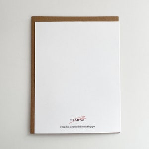 May include: A blank white card with a brown envelope. The back of the card has the text "SMAR Art" and "Printed on 100% recycled/recyclable paper".