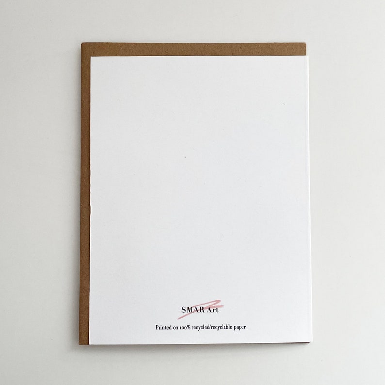May include: A blank white card with a brown envelope. The back of the card has the text "SMAR Art" and "Printed on 100% recycled/recyclable paper".