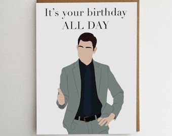 Schmidt New Girl Birthday Card: Recycled Card Stock