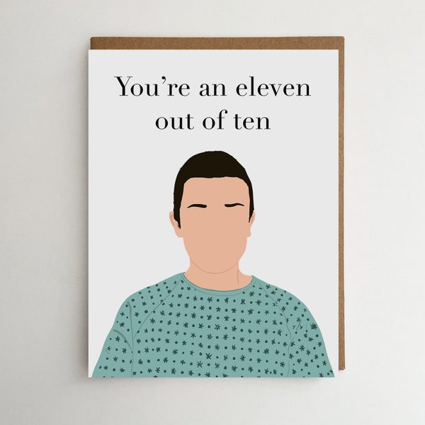 Stranger Things Greeting Card | Eleven Greeting Card | You're an Eleven out of Ten