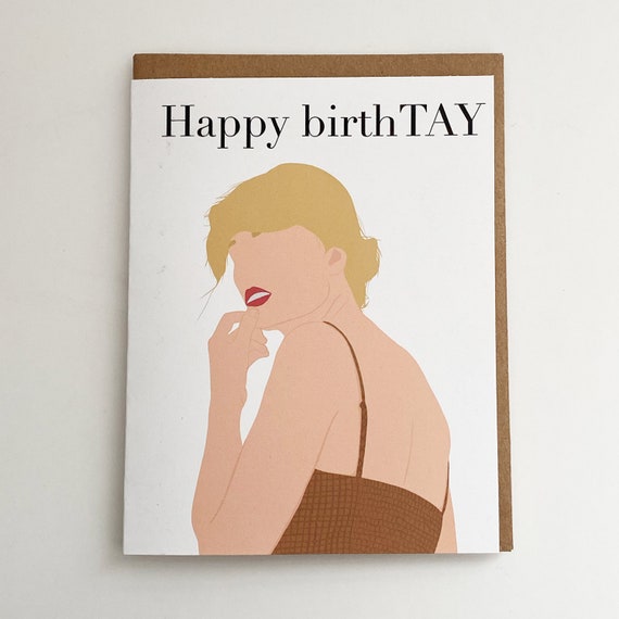 Taylor Swift Card Taylor Swift Birthday Card Happy Birthtay Birthday Card  Greeting Card 