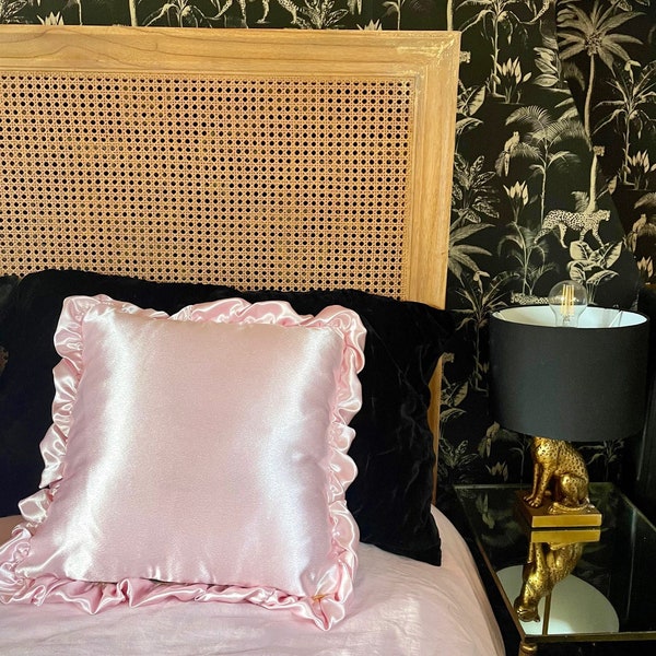Beaded Silk Ruffle Pillow