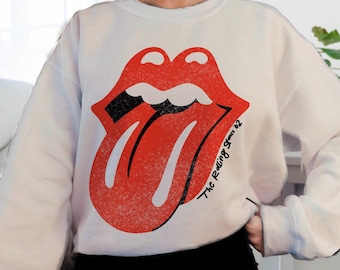 Rolling Stones Multi Lips White Crewneck Sweatshirt Hoodie New Official