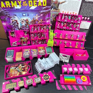 Zombizide Army of the Dead Einsatz + Extras - 3D Taco Truck, Tresortür, Freiheitsstatue, Organizer, Aufbewahrung, 3D Auto