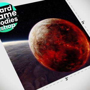 3'x3' Mustafar Playmat for Star Wars Armada X-Wing Miniatures Space Play Mat