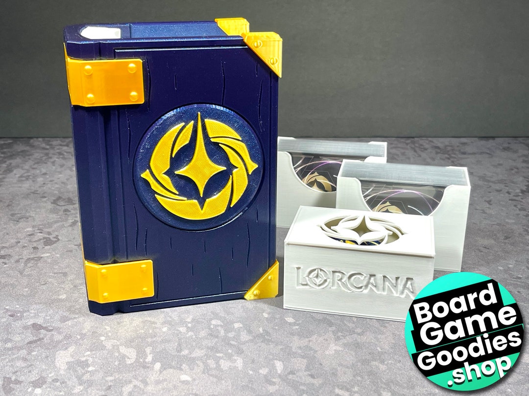 Lorcana Lore Book Deck Box Galaxy Blue With Card and Token Dice Inserts ...