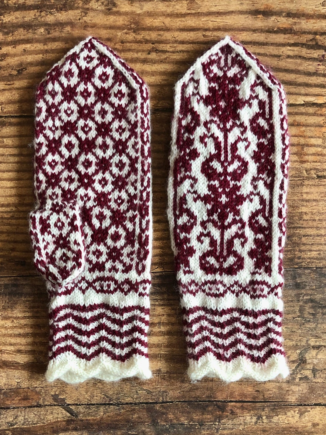 Selbu Mitten Pattern Flowers and Forests Selbu Mittens, Digital Knitting Pattern - Etsy